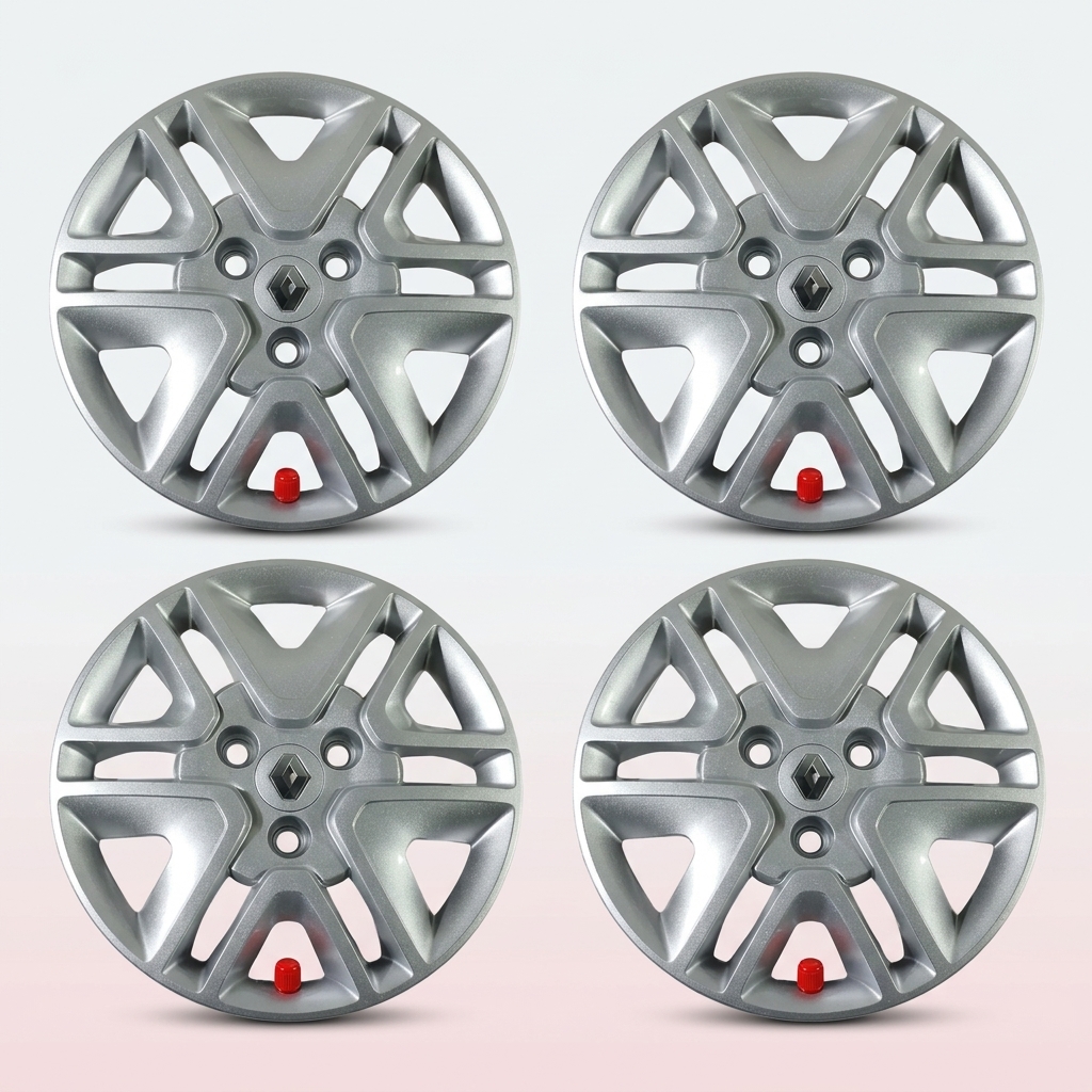Tapones plateados para Kwid (4 piezas) - Renault ref KWID-TAPO-4P-3